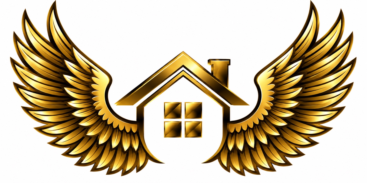 Gold winged house logo